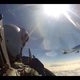Illustration for article titled Extremely rare photo of two armed F-16s escorting a Boeing Dreamliner